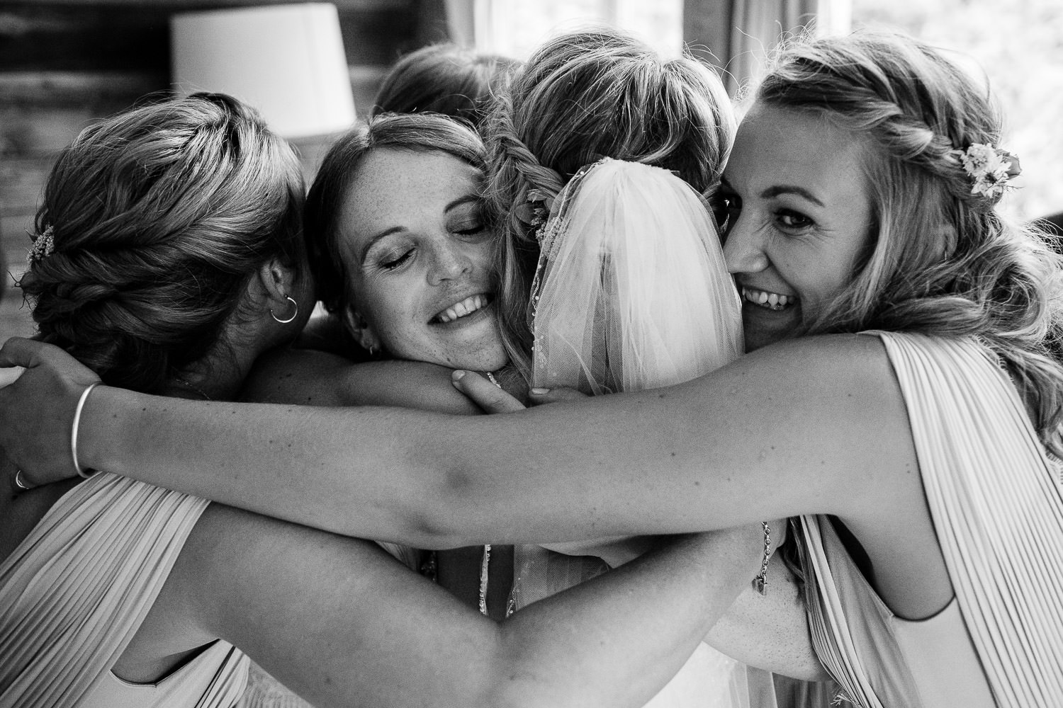 bridesmaids hug