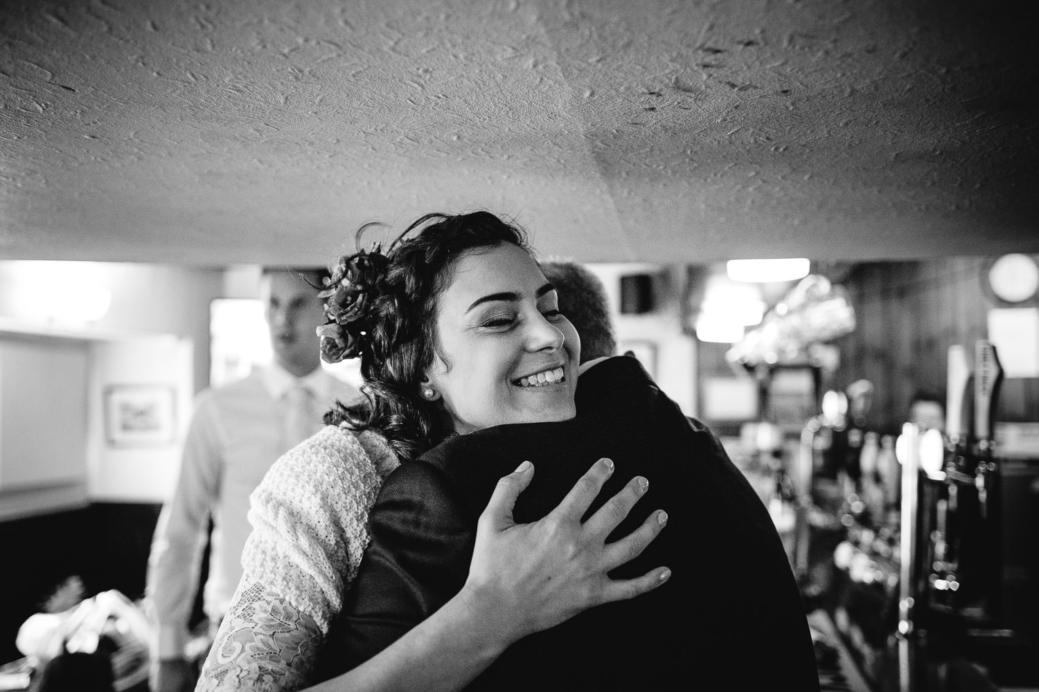 Hug with Dad on your wedding day