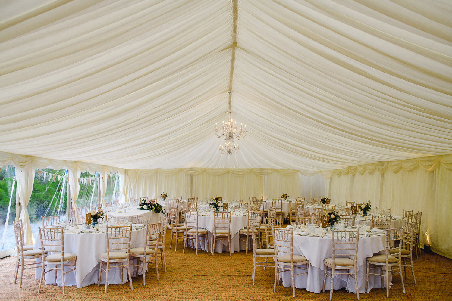 marquee at pentillie castle wedding